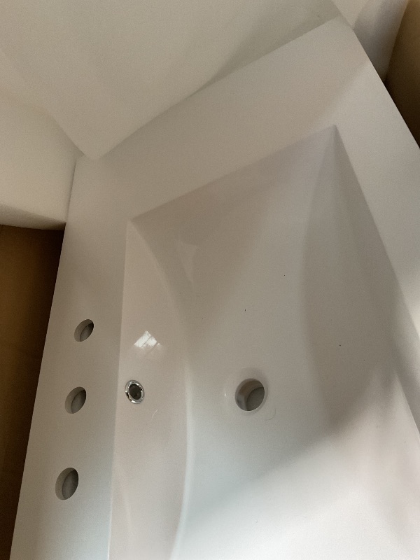 Photo 1 of ** 2 boxes**DWVO 42 Inch Bathroom Vanity with Sink, Modern Bathroom Storage Cabinet with Resin Basin, Three Holes, 2 Doors & 3 Drawers