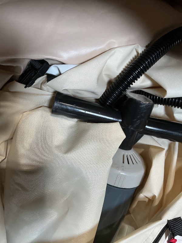 Photo 1 of ** dirt **KNUO 2026 Upgraded Waterproof Inflatable Camping Tent with Rain Cover for 6~8 People, Large Blow-Up Air Tent, No Assembly Needed Luxury Glamping House, 12x15ft Oxford Fabric,Beige
