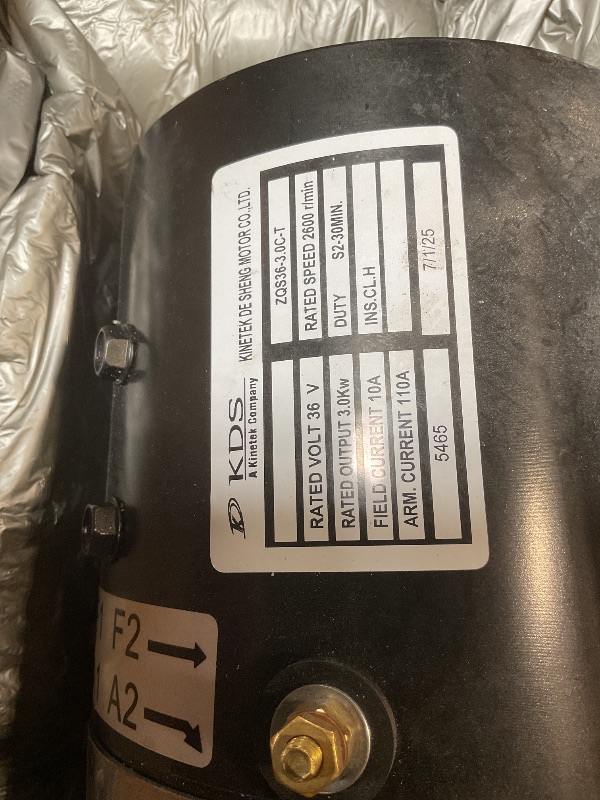 Photo 1 of 10L0L 36 Volt Golf Cart Electric Motor - Compatible with EZGO TXT PDS (2000 - Up, OEM 73124-G01, 73124-G08, 73445-G02) ZQS36-3.0C-T DC SepEx Motor