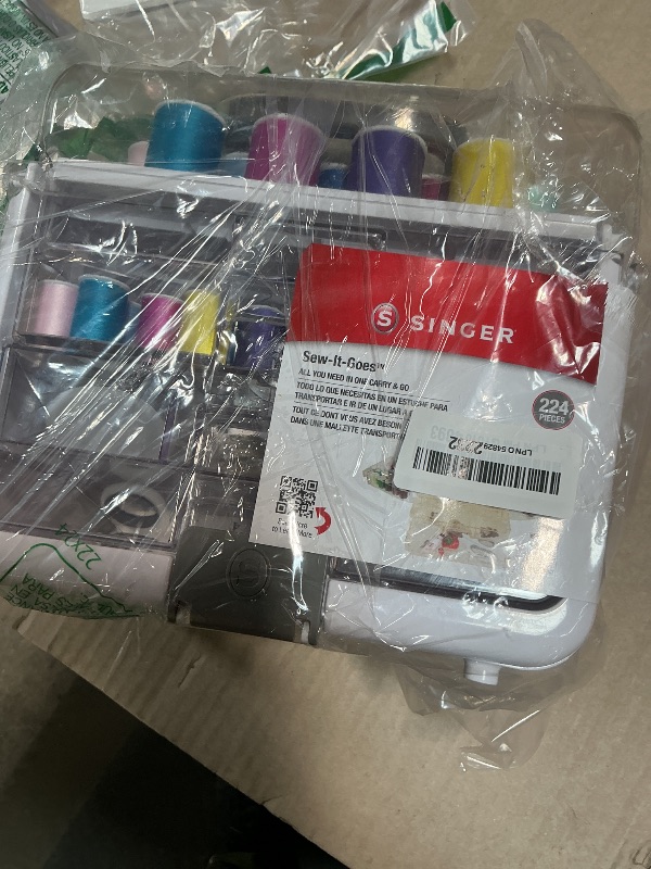 Photo 1 of ***FOR PARTS DAMAGED *** Singer Sew-It-Goes, 224 Piece - Sewing Kit & Craft Organizer - Sewing Case Storage with Machine Sewing Thread, White