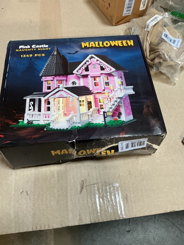 Photo 1 of 1349PCS Pink Palace House Building Set, Halloween Haunted House Blocks Toy, with Lights Christmas for Teens Girls 12+ ?Halloween House Kit for Kids Adults