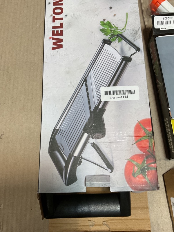 Photo 1 of **HEAVILY USED*** Mandoline Food Slicer, Adjustable Mandoline Slicer for Kitchen, Stainless Steel Mandolin Vegetable Chopper for Potato/Tomato/Onion, Vegetable Slicer Julienne Cutter with Cut-Resistant Gloves