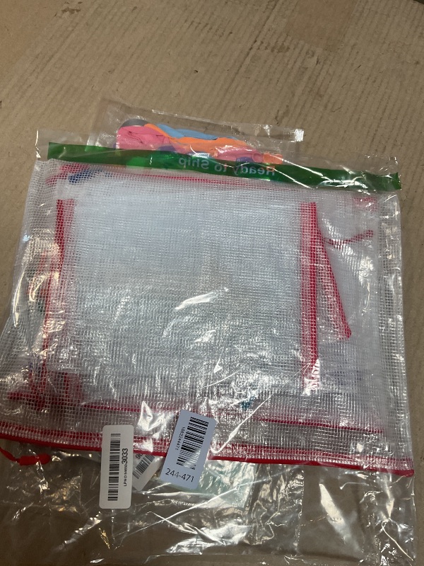 Photo 1 of 24 Pcs Mesh Zipper Pouch Bags, Plastic Zipper Pouches for Classroom in 8 Sizes, Waterproof Mesh Zipper Bags for Organizing, Clear Zipper Pouches for Organizing, Travel, Office Supplies