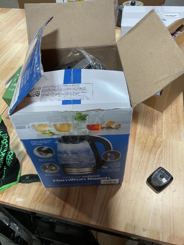Photo 1 of **HEAVILY USED/ STAINED*** Hamilton Beach 1.7L Electric Kettle, Water Boiler & Heater, LED Indicator, Built-In Mesh Filter, Auto-Shutoff & Boil-Dry Protection, Cordless Serving, Clear Glass (40864)