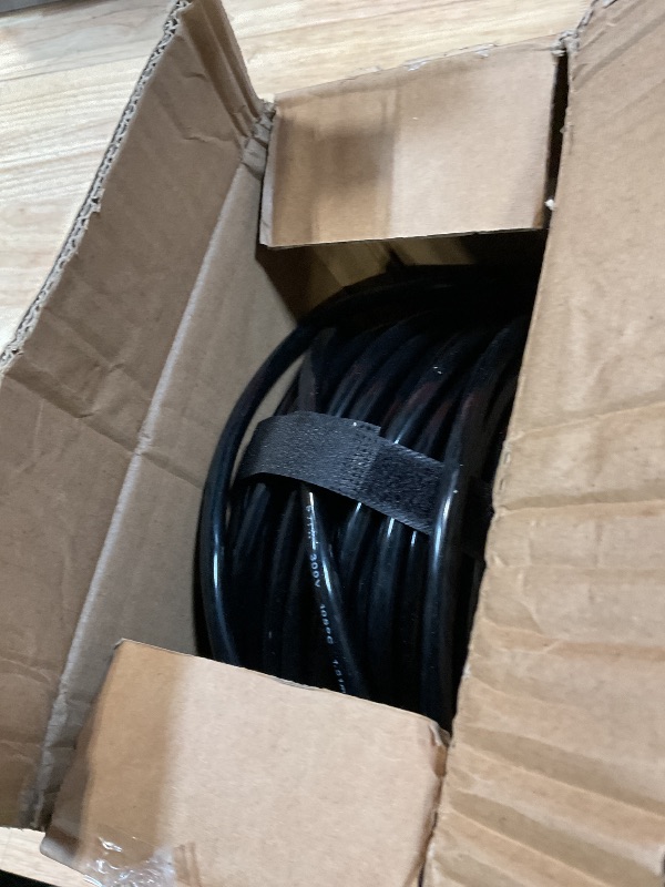 Photo 1 of 16/3 100 Ft Outdoor Extension Cord Waterproof, Weatherproof & Flame Retardant Black 3 Prong Power Cord Outside for Lawn & Garden, 16AWG 10A 1250W 125V SJTW ETL Listed