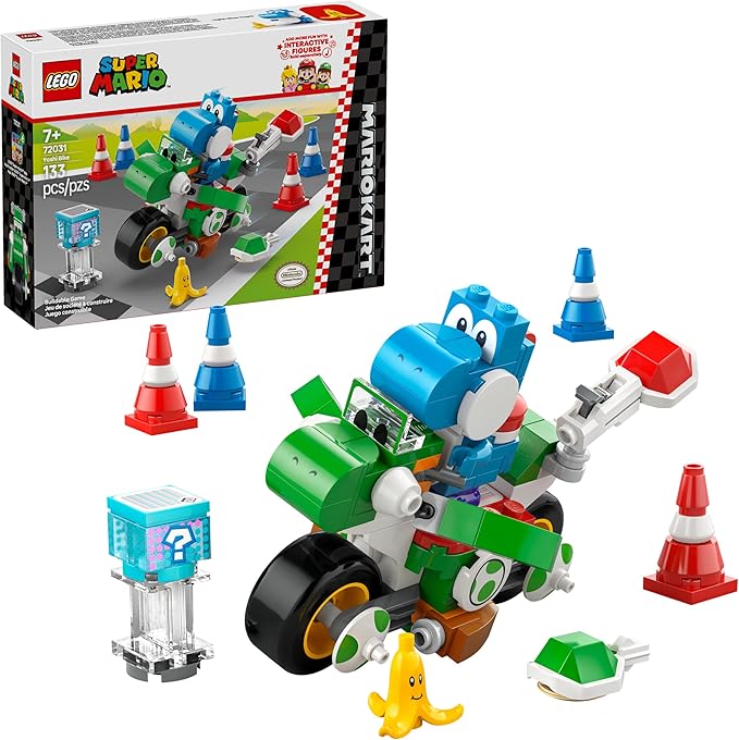 View 1 of ***PARTS ONLY***MISSING PIECES***LEGO Super Mario: Mario Kart Yoshi Bike - Building Toy Set for Kids, Boys and Girls, Ages 7+ - Mario Kart Toy for Fans with Blue Yoshi - Gift Idea for Birthdays - 72031