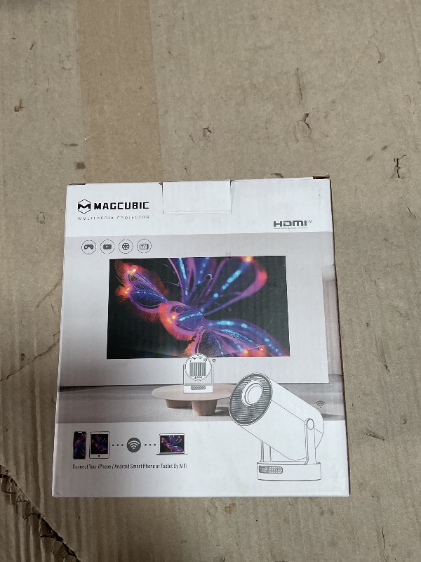 Photo 1 of ?Electric Focus?Magcubic Mini Projector 4K Support, Smart Projector with WiFi 6 and Bluetooth 5.4, 5W Soundbase Speaker, 180° Rotation, Portable Proyector for Home Theater