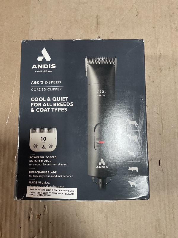 Photo 1 of ****MISSING PARTS****Andis 24675 UltraEdge 2-Speed Detachable Blade Pet/Dog Clipper – Runs Cool & Quiet, Designed with Two-Speed Rotary Motor & Shatter-Proof Housing - for All Coats & Breeds - 120 Volts, Black
