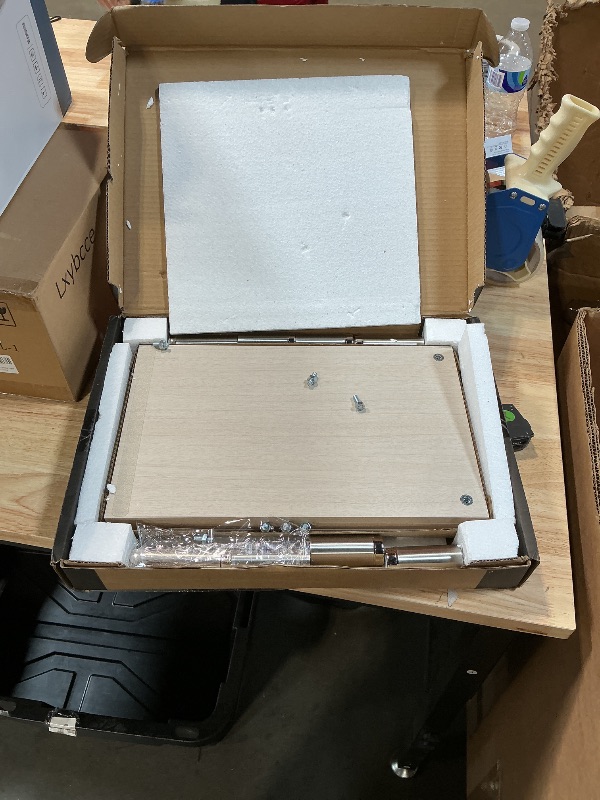 Photo 1 of ***PARTS ONLY***NON FUNCTIONAL***AX Waber Dual Monitor Riser - Adjustable Length & Angle, Wooden Stand for 2 Monitors with Storage