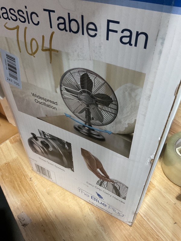 Photo 1 of **NON FUNCTIONAL**PARTS ONLY**Lasko Oscillating Table Top Fan, Portable, 3 Quiet Speeds, for Bedroom, Kitchen and Office, 17", Bronze, R12210