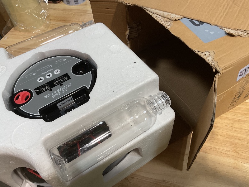 Photo 1 of **scrapes/dents**Khsp5d 12 Egg Incubator with Temperature Control, Humidity Display, Automatic Egg Turner and Candler, Automatic Water Bottle Refill, for Hatching Chickens/Ducks/Gooses/Quail