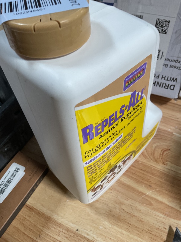 Photo 1 of ** maybe 20% full***Bonide Repels-All Animal Repellent Granules, 3 lbs. Ready-to-Use Deer & Rabbit Repellent, Deter Pests from Lawn & Garden