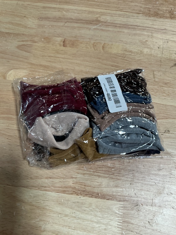 Photo 1 of 20 Pieces Large Cotton Stretch Hair Ties Bands Rope Ponytail Holders Headband for Thick Heavy or Curly Hair, 6.5 cm in Diameter (Neutral Colors)