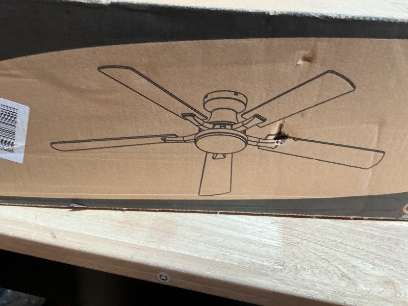 Photo 1 of *** MISSING MOUNTING BRACKET*** ZMISHIBO 52 Inch Ceiling Fan with Light, App&Remote Control, Flush Mount Low Profile, Dimmable 20W LED Light, Quiet Reversible Motor for Bedroom, Living Room, Apartment, Black