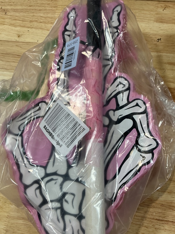 Photo 1 of **MISSING PINATA STICK/PINATA ONLY*** Nezyo Bad Two The Bone Piñata Party Favors Pink White Skull 2nd Piñata with Stick Blindfold Bad 2 The Bone Birthday Decorations for Rock and Roll Music Themed Party Decorations Supplies