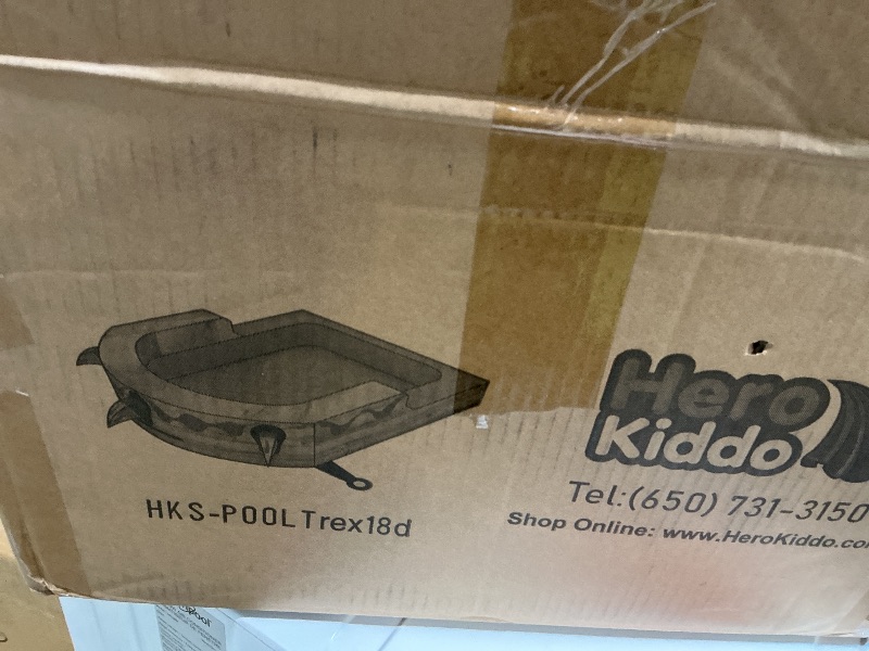Photo 1 of **SELLING AS PARTIAL SET. LANDING PART ONLY. MISSING LISDE AND BLOWER**HeroKiddo 18ft T-Rex Inflatable Water Slide with Detachable Pool and Blower, 29ft Long- 100% Commercial PVC Vinyl, Heavy Duty Wet/Dry Slide for Kids and Adults, Front Load Entry for Ea