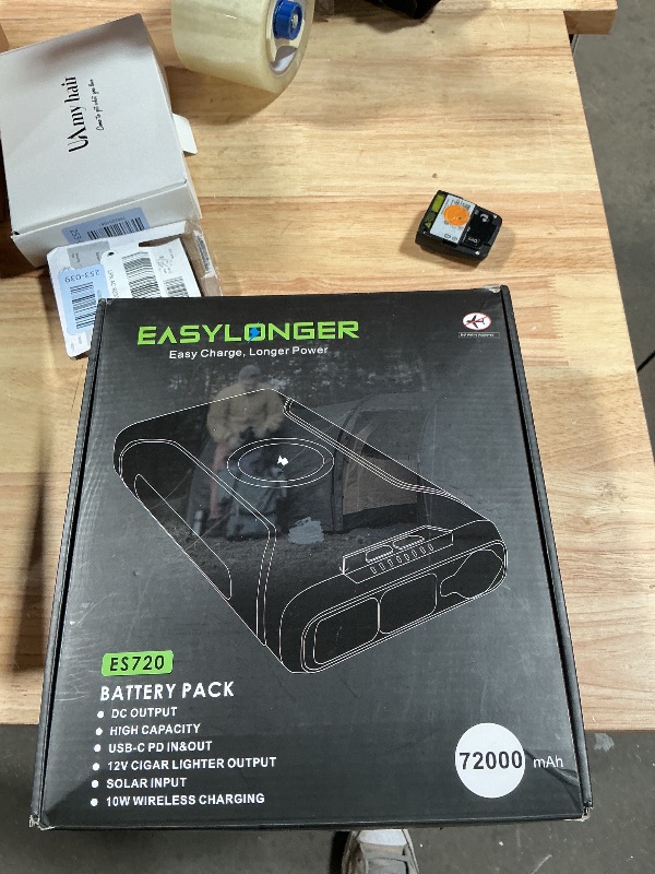 Photo 1 of **FOR PARTS/ HEAVILY USED/ NON-FUNCTIONAL*** EASYLONGER ES720 CPAP Battery Backup, 266.4Wh Portable Power Supply for ResMed AirSense 10/11, AirCurve 10/11, AirMini, Philips DreamStation 1/2, Emergency CPAP Battery for Outdoor Camping