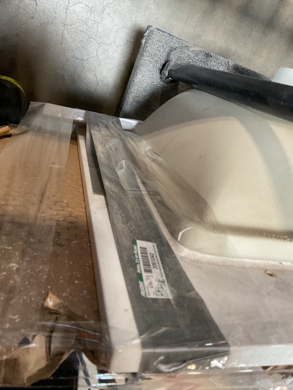 Photo 1 of ***DAMAGED/CRACKED***QLOO 36" x 22" Bathroom Vanity Top, Volakas White Engineered Stone Vanity Sink Top, with Undermounted Rectangular Ceramic Right Offset Sink & Backsplash, Pre-Drilled 3 faucet Hole Countertops