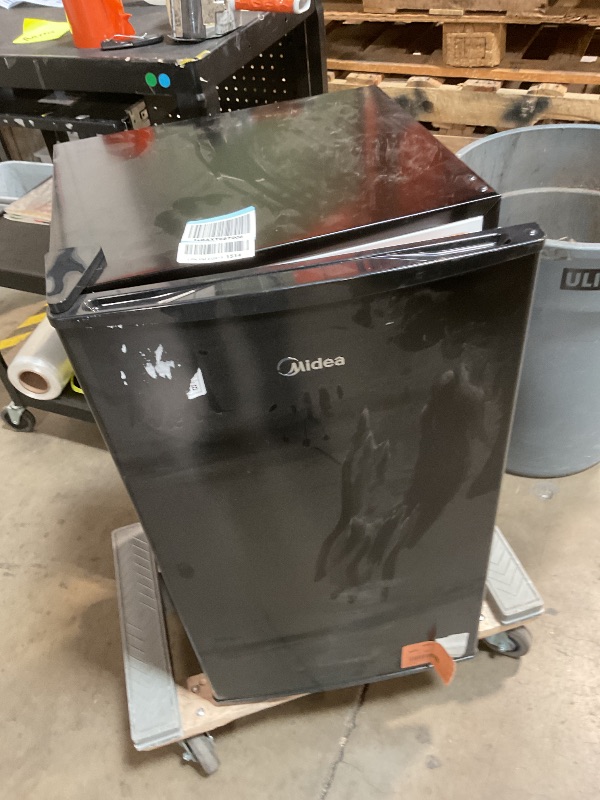 Photo 1 of ***PARTS ONLY***NON FUNCTIONAL***Midea MERM33S1ABB Mini Fridge, 3.3 Cu.ft Compact Fridge with Internal Light, Adjustable Thermostat, Reversible Door, Low Noise for Dorm, Office, Bedroom Black