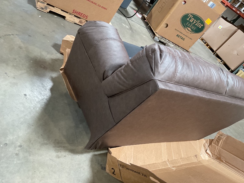 Photo 1 of **** DAMAGED UPHOLSTERY ***Signature Design by Ashley WalkerPoint Contemporary Loveseat with Removable Cushion, Dark Brown