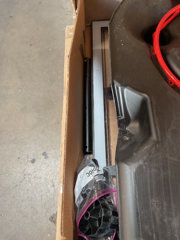 Photo 1 of *** USED/MINOR DAMAGE/UNKNOWN MISSING HARDWARE AND PARTS***Lifetime Portable Basketball Hoop, 50 Inch Shatterproof Fusion Backboard, Adjustable Height 8-10 Ft, Broomstick Adjust, Base with Wheels, Slam-It Rim