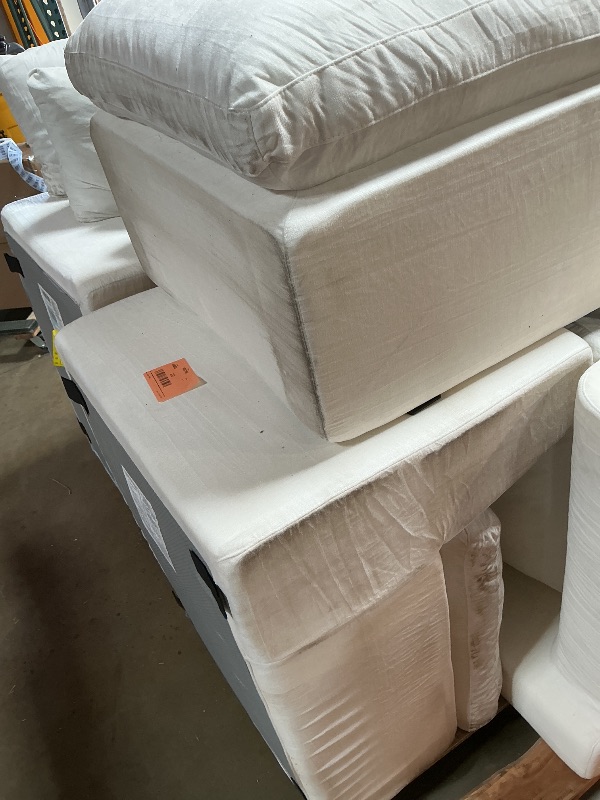 Photo 1 of ** dirt from transport**Novilla 104.3" Modular Cloud Couch, Modern Sectional Sofa with Smarts Coil® Support, Chenille Fabric, Upholstered Couch for Living Room Apartments Bedroom, No Assembly, 3 Seater + 2 Ottoman, White