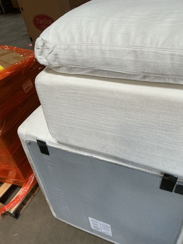Photo 1 of ** dirt from transport**Novilla 104.3" Modular Cloud Couch, Modern Sectional Sofa with Smarts Coil® Support, Chenille Fabric, Upholstered Couch for Living Room Apartments Bedroom, No Assembly, 3 Seater + 2 Ottoman, White