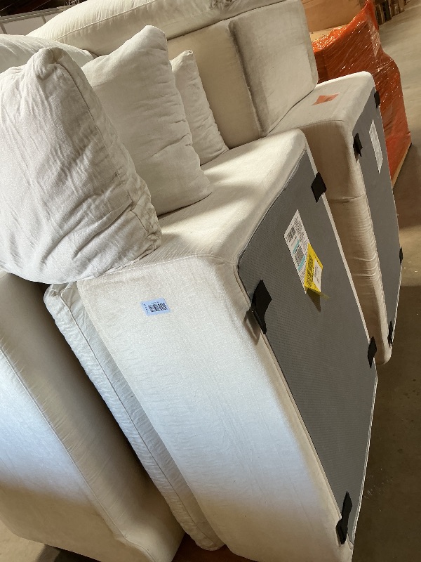 Photo 1 of ** dirt from transport**Novilla 104.3" Modular Cloud Couch, Modern Sectional Sofa with Smarts Coil® Support, Chenille Fabric, Upholstered Couch for Living Room Apartments Bedroom, No Assembly, 3 Seater + 2 Ottoman, White