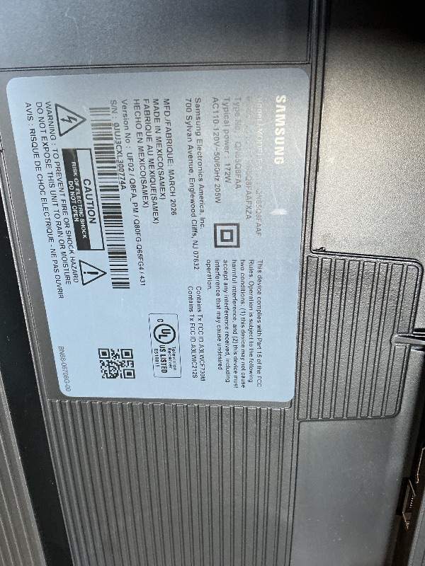 Photo 1 of ** dirt from transport. Minor damage to legs. **Samsung 65-Inch Class QLED Q8F 4K UHD Smart TV (2025 Model) Q4 AI Processor, 100% Color Volume with Quantum Dot, AirSlim Design, Endless Free Content, Samsung Vision AI, Alexa Built-in