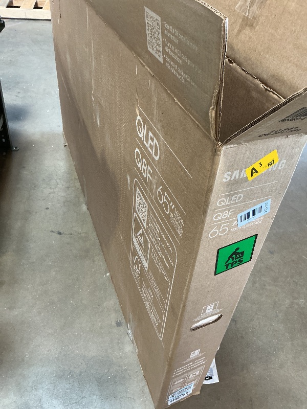 Photo 1 of ** dirt from transport. Minor damage to legs. **Samsung 65-Inch Class QLED Q8F 4K UHD Smart TV (2025 Model) Q4 AI Processor, 100% Color Volume with Quantum Dot, AirSlim Design, Endless Free Content, Samsung Vision AI, Alexa Built-in