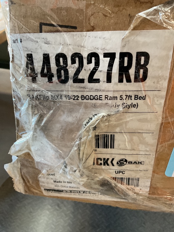 Photo 1 of ***FOR PARTS/ MISSING ASSEMBLY PIECES/ UNSURE OF STYLE TRUCK IT FITS***RealTruck BAK BAKFlip MX4 Hard Folding Truck Bed Tonneau Cover | 448227RB | Fits 2019-2026 Ram 1500 (New Body Style) w/RamBox w/or w/o Multifunction TG 5' 7" Bed (66.75")