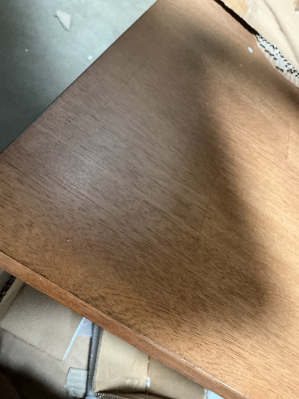 Photo 1 of **scratched**Signature Design by Ashley Gesthaven Contemporary Counter Height Dining Table with 3 Shelves and Trestle Base, Light Brown & Dark Brown