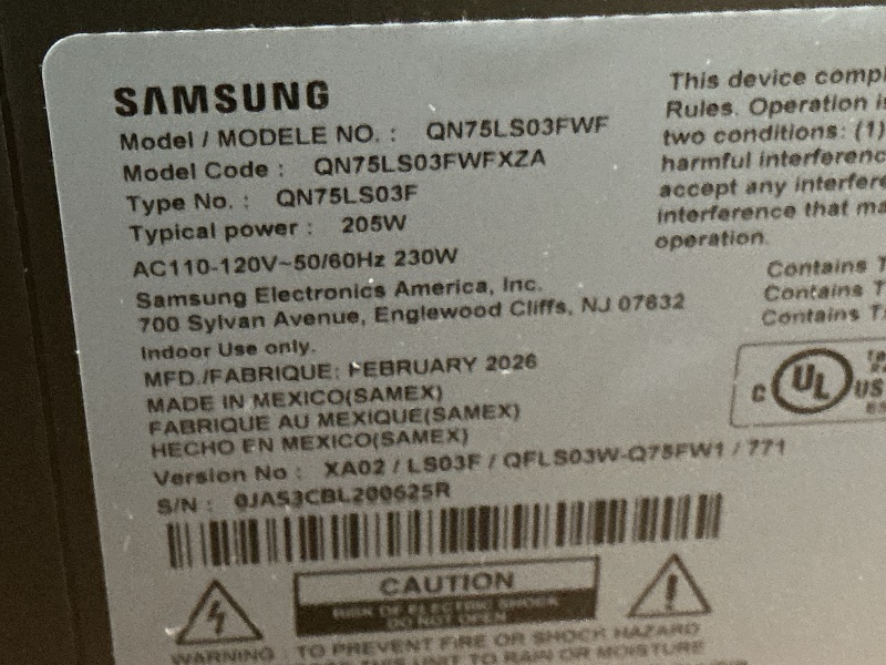 Photo 1 of ** dirt from transport**Samsung 75 inch The Frame Pro LS03FW 4K Neo QLED Mini LED Smart TV (2025)