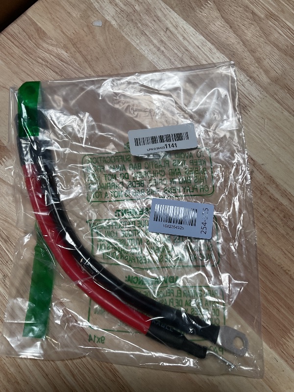 Photo 1 of 1/0 AWG Gauge Battery Cable Power Inverter Cables with 3/8 Inch lugs for Solar Marine RV Car Truck Tractor Motorcycle 2pcs (1FT)