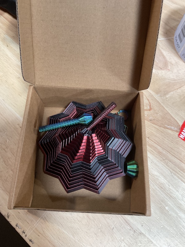 Photo 1 of 2 Pack 3D Printed Fidget Toys, Hexagon Whirling Spiral Sensory Fidget Star with Handles, Colorful Smooth Expandable Toy for Kids, Teens, Adults, 2 Sizes, ADHD & Stress Relief for Office or Homework