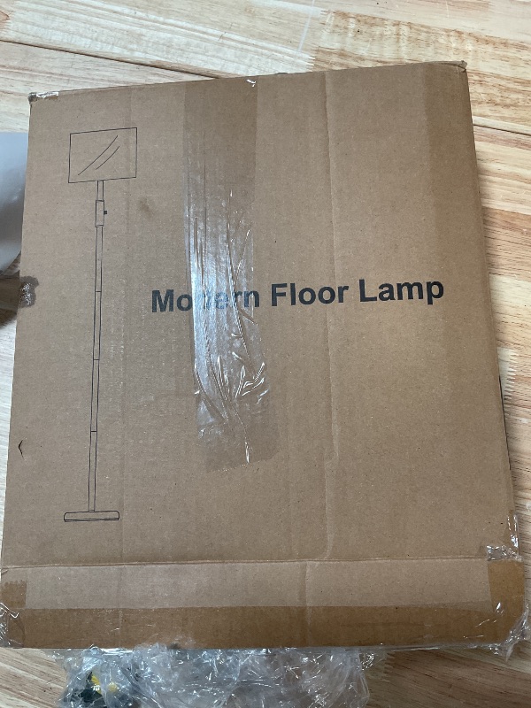 Photo 1 of ?Upgraded? Dimmable Floor Lamp for Living Room,1000 Lumens Bulb Included, Modern Floor Lamps Simple Design with Linen Shade, Tall Standing Lamp for Bedroom Office Dining Room, Black Pole Lamp