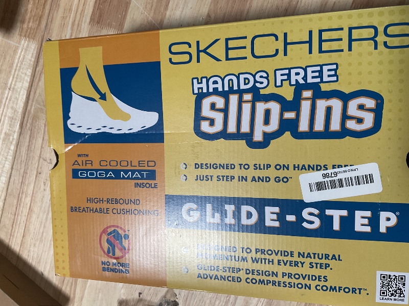 View 2 of ***RUNS BIG/DIFFICULT TO PUT ON** Skechers Men's Go Walk Glide Step 2.0 Zalor Hands Free Slip-Ins Sneaker, White/Black, 11