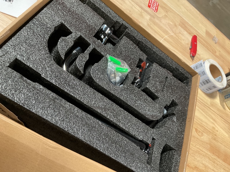 Photo 1 of *** MISSING ADJUSTMENT PIECES ***FAUAID Commercial Sink Faucet with Sprayer 25" Height 8" Adjustable Center 10" Swing Spout,Brass Constructed Wall Mount Commercial Faucet with Pull Down Pre-Rinse Sprayer for 1/2 Compartment Sink?25"?