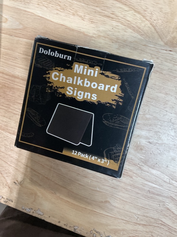 Photo 1 of 12 Pack 4"x3"Mini Chalkboard Signs for Chalk Sign for Food - Party - Buffet - Table Sign Chalkboard - Wedding - Bakery - Small