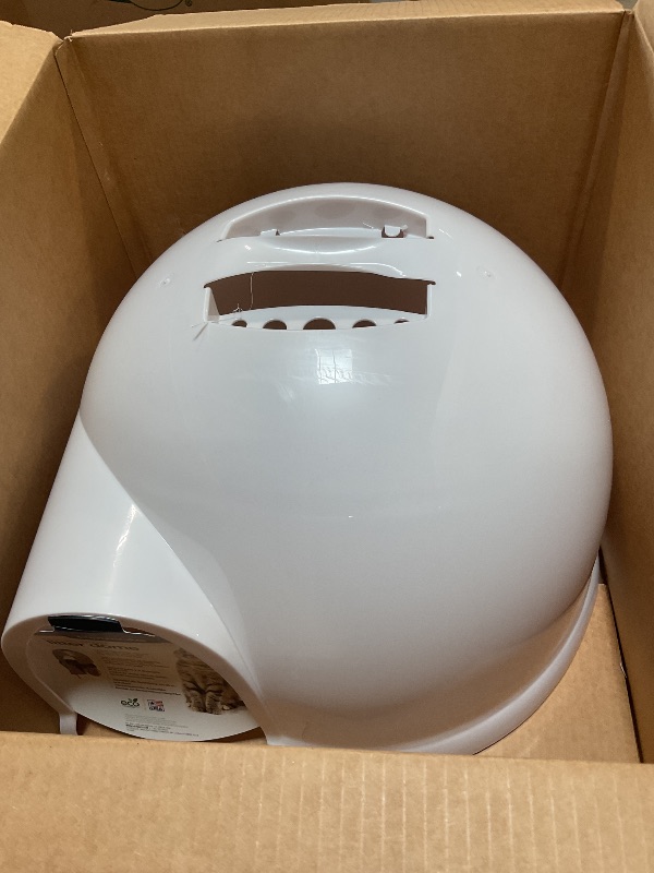Photo 1 of ***MISSING PARTS*** 
Petmate Booda Clean Step Cat Litter Box Dome (Made in the USA with 95% Recycled Materials)- Pearl White, Made in USA