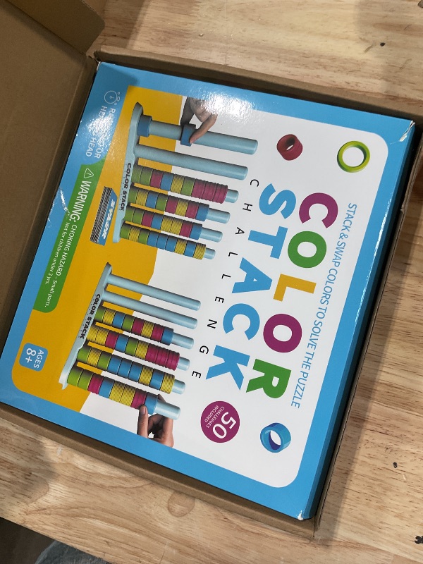 Photo 1 of **RECOMENDED FOR PARTS/ MISSING PIECES** Giant Color Matching Challenge Game – Fast Pattern Ring Stacking Puzzle with 50 Cards, Hand-Eye Coordination Training for Summer Parties & Family Game Night for 2-4 Players