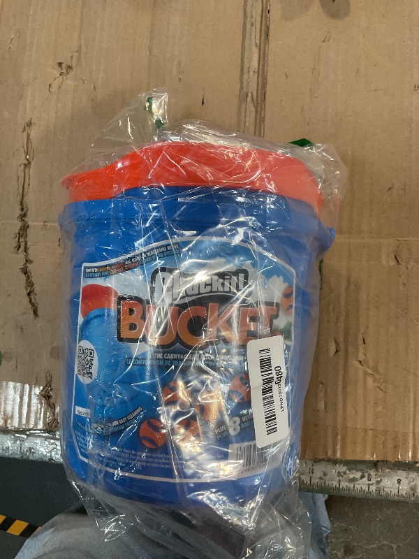Photo 1 of ***MISSING BALLS*** Chuckit! Ultra Ball Dog Toy with Chuckit! Cleaning Bucket, Bouncy Fetch Pet Toys For Dogs 20-60 lbs, Interactive Dog Toys, Durable Rubber, Size Medium, 2.5-inch Diameter, 8-Pack of Balls
