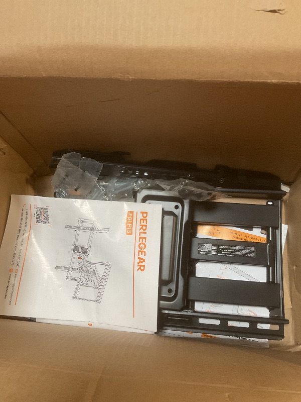 Photo 1 of ***MISSING PIECES***
Perlegear UL-Listed Full Motion TV Wall Mount for 42–97 Inch Flat Curved TVs up to 132 lbs, 12?/16? Wood Studs, TV Mount Bracket with Tool-Free Tilt, Swivel, Extension, Max VESA 600 x 400mm, PGLF15