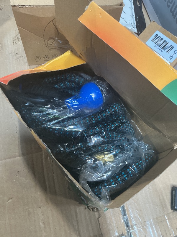 Photo 1 of *** boxe damaged*** Flexi Hose Expandable Garden Hose with 8 Function Nozzle, 50FT - Lightweight Retractable Garden Hose, Water Hose - No-Kink Flexibility, 3/4 Inch Solid Brass Fittings and Double Latex Core
