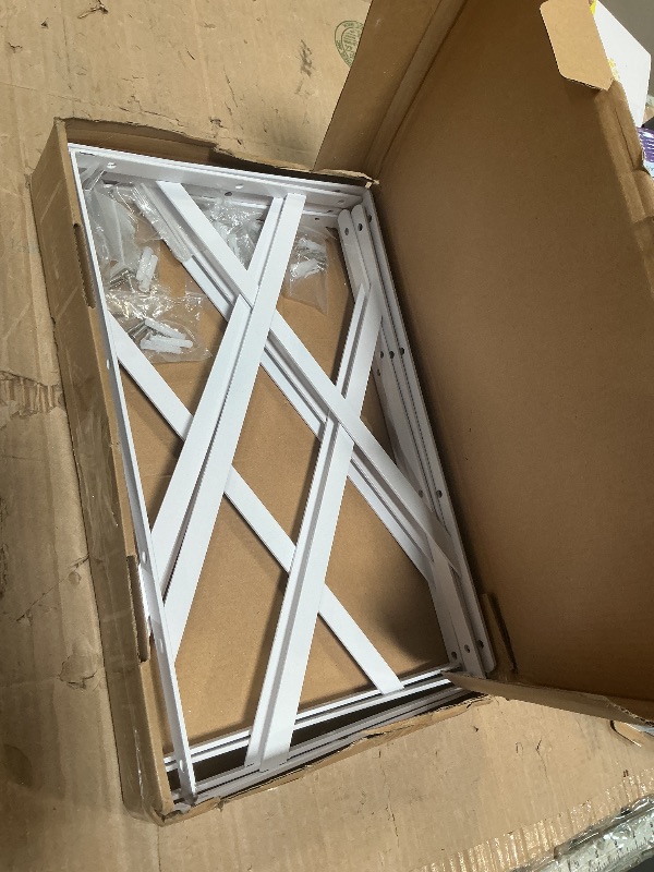 Photo 1 of 10 Pack 16 Inch Shelf Brackets Heavy Duty Right Angle Bracket Triangle Shelf Brackets Steel Floating Shelf Bracket, Hanging Iron Shelving Wall Angel Corner Brace, White
