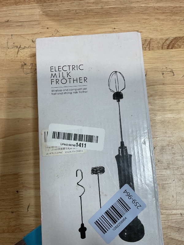 Photo 1 of *** FOR PARTS ONLY /MISSING WHISK/ DOESN'T HOLD CHARGE*** Rechargeable Milk Frother Handheld with 3 Detachable Stainless Steel Whisks, 3 Speed Adjustable Electric Whisk Foam Maker, Handheld Drink Mixer, Frother Wand for Coffee, with Storage and Charging B