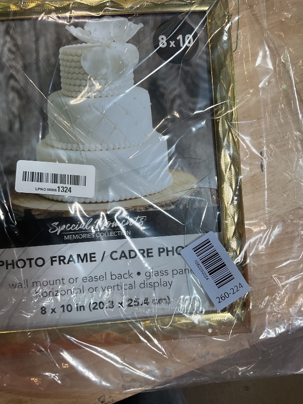 Photo 1 of **RECOMEDED FOR PARTS / GLASS FRAME BROKEN (CAUTION HANDLING)*** upsimples 11x14 Picture Frame, Display Pictures 8x10 with Mat or 11x14 Without Mat, Wall Hanging Photo Frame, Gold, 1 Pack