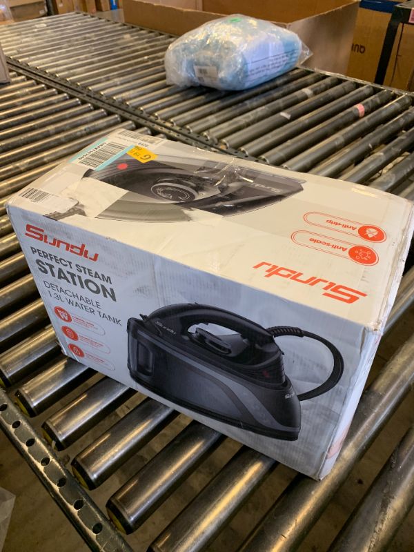 Photo 1 of Sundu Steam Iron for Clothes with Rapid Heating Ceramic Coated Soleplate, 1500W with Precise Thermostat Dial, Self-Cleaning, Auto-Off, 44oz Water Tank for Home Clothes Ironing Use,Space Black