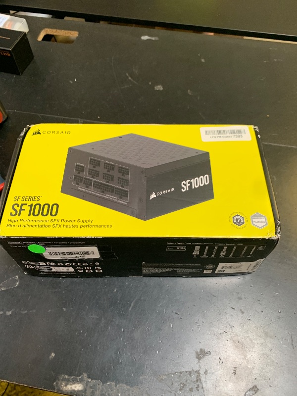 Photo 1 of CORSAIR SF1000 (2024) Fully Modular SFX Low Noise 80 Plus Platinum Power Supply – ATX 3.1 Compliant, PCIe 5.1 Ready, Small Form Factor, Bracket Included – Black