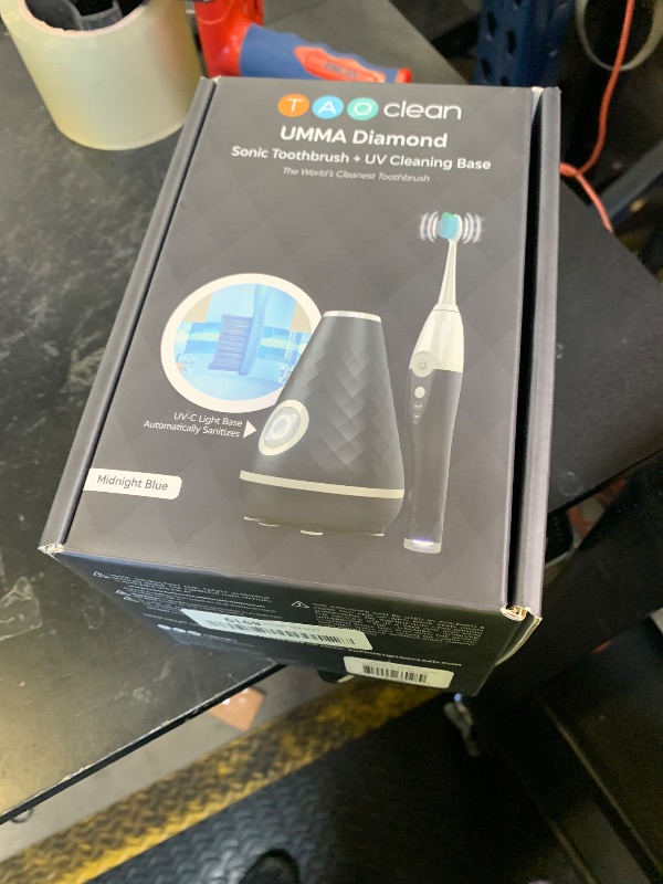 Photo 1 of Tao Clean UV Sanitizing Sonic Toothbrush and Cleaning Station, Electric Toothbrush, Dual Speed Setting, Midnight Blue